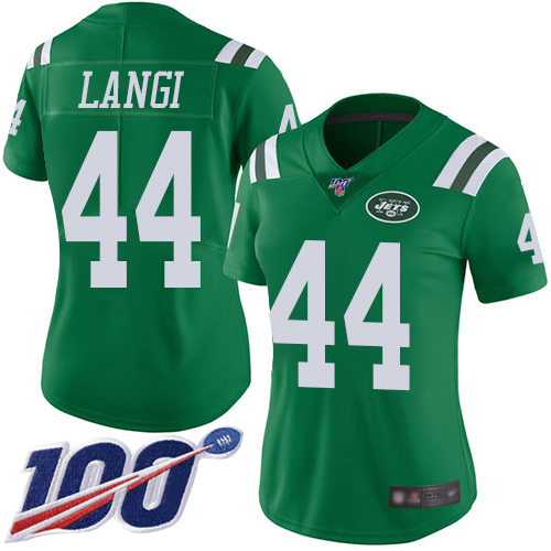 New York Jets Limited Green Women Harvey Langi Jersey NFL Football #44 100th Season Rush Vapor Untouchable